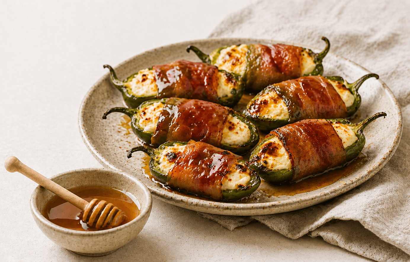 Jalapeño Poppers with Maple Glazed Bacon